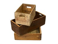 3 Vintage Wooden Crates