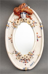 American Art Ceramic Mirror, 1978