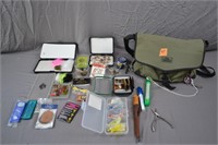 45: Fly Fish bag and assorted Flies