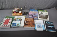 44: Fly making work station, fly tying books