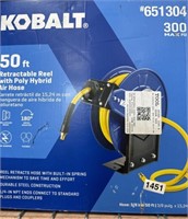 KOBALT 50 FT RETRACTABLE REEL RETAIL $100