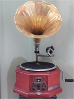 Repro RCA Victorian Gramophone Turntable with: