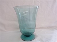 Bell Shaped Blue Glass Vase 10"T
