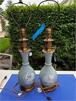 Pair of Wedgewood lamps