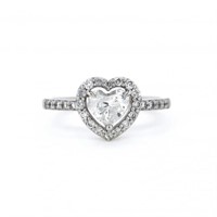 Platinum 950 and Diamond, Heart Shaped Halo Ring