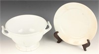 WEDGEWOOD IRONSTONE CHINA PLATE AND PUNCH BOWL