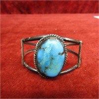 Turquoise silver Navajo bracelet.