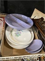 blue and purple ROYALON melmac plates
