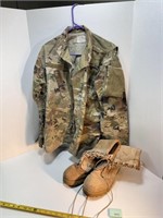 Military jacket & Gore Tex Boots Size 11.5