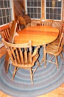 Maple Drop Leaf Dining Table, 6 Chairs & 2-Leaves