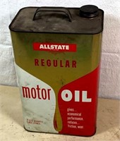 Vintage ALLSTATE motor OIl can - 2-1/2 gallons