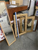 Framed pictures and mirrors
