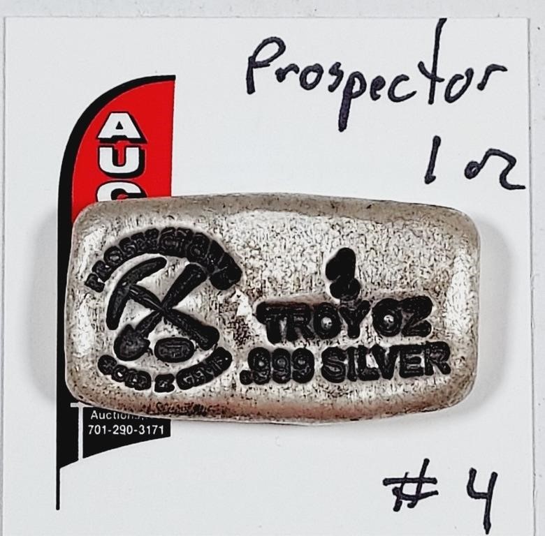 Prospector's  1 troy oz .999 silver bar