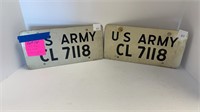 U.S. Army CL 7118 License Plates