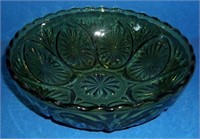 vintage green glass bowl
