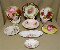 Rose Accented Hand Painted Fine Porcelain.