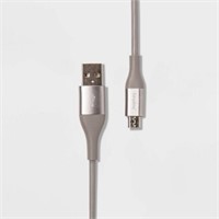 6' Micro-USB to USB-A Cable - Cool Gray/Silver