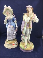 Huge Heavy Porcelain French-Type Figures