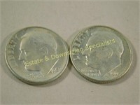 2 Silver Uncirculated US Dimes 1960 & 1961