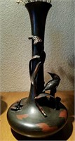 Bronze Ikebana With Bird, Frog