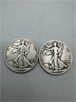 1936-S & 1939 Walking Liberty Silver Half Dollars