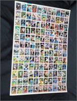 Uncut Sheet of 1989 O-Pee-Chee Baseball Cards