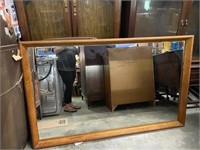 Very Large Bar Mirror W/ Brackets Wooden Frame