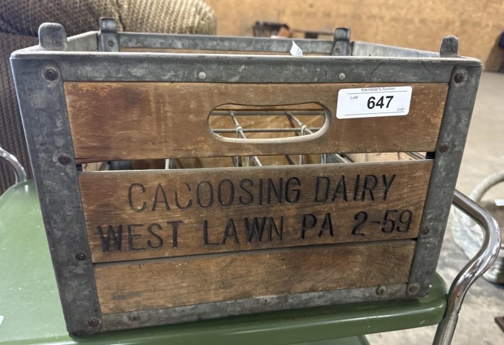 Local Vintage Milk Delivery Crate.