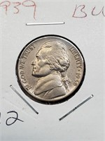 BU 1939 Jefferson Nickel