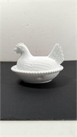 Vintage Indiana Glass Milk Glass Hen on Nest