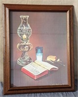 Ken Holland John 3:16 Lamp & Bible Framed Picture