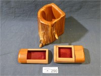 Cedar Carved Wooden Holder