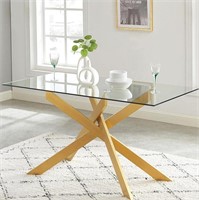 Edwin's Choice 58.5” Rectangle Glass Dining Table