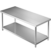 VEVOR Stainless Steel Prep Table, 72" x 30" x 34"