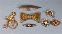 (7) Victorian & Later Costume Jewelry Brooches