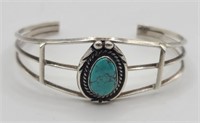 Sterling & Turquoise Native American Cuff Bracelet