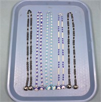 (5) Glass Beaded Lariat Necklaces