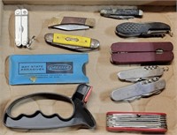 FLAT OF POCKET KNIVES & SHARPENING TOOLS