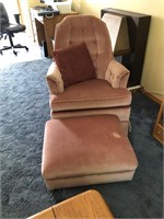 Rose swivel rocker and ottoman