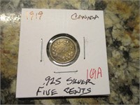 1919 Canada .925 Silver Five Cents