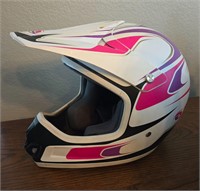XS White Pink Motorcross Helmet