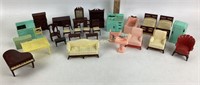 Doll house plastic furniture includes a light