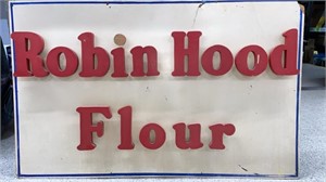 Wood/Pressboard Robin Hood Flour sign (48" x