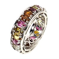 Natural Unheated Tourmaline Eternity Ring