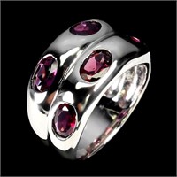 Natural Rhodolite Garnet Ring