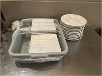 13 Sq. & 10 Round Appetizer Plates w/ Bus Bin