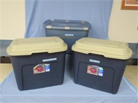 (3) STORAGE TUBS WITH LIDS: