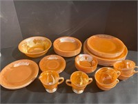 Fire King peach luster dishes