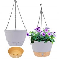 B3473  Dyiom 8 Light Gray Plastic Hanging Basket