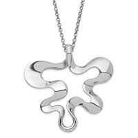 Sterling Silver- Polished Splash Necklace